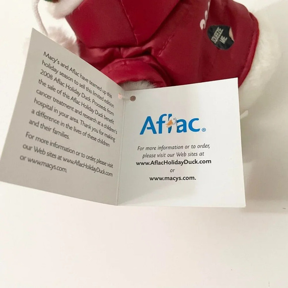2008 Macys Aflac Plush Duck Talking Collectible Plush Duck Christmas Holiday - Picture 12 of 15